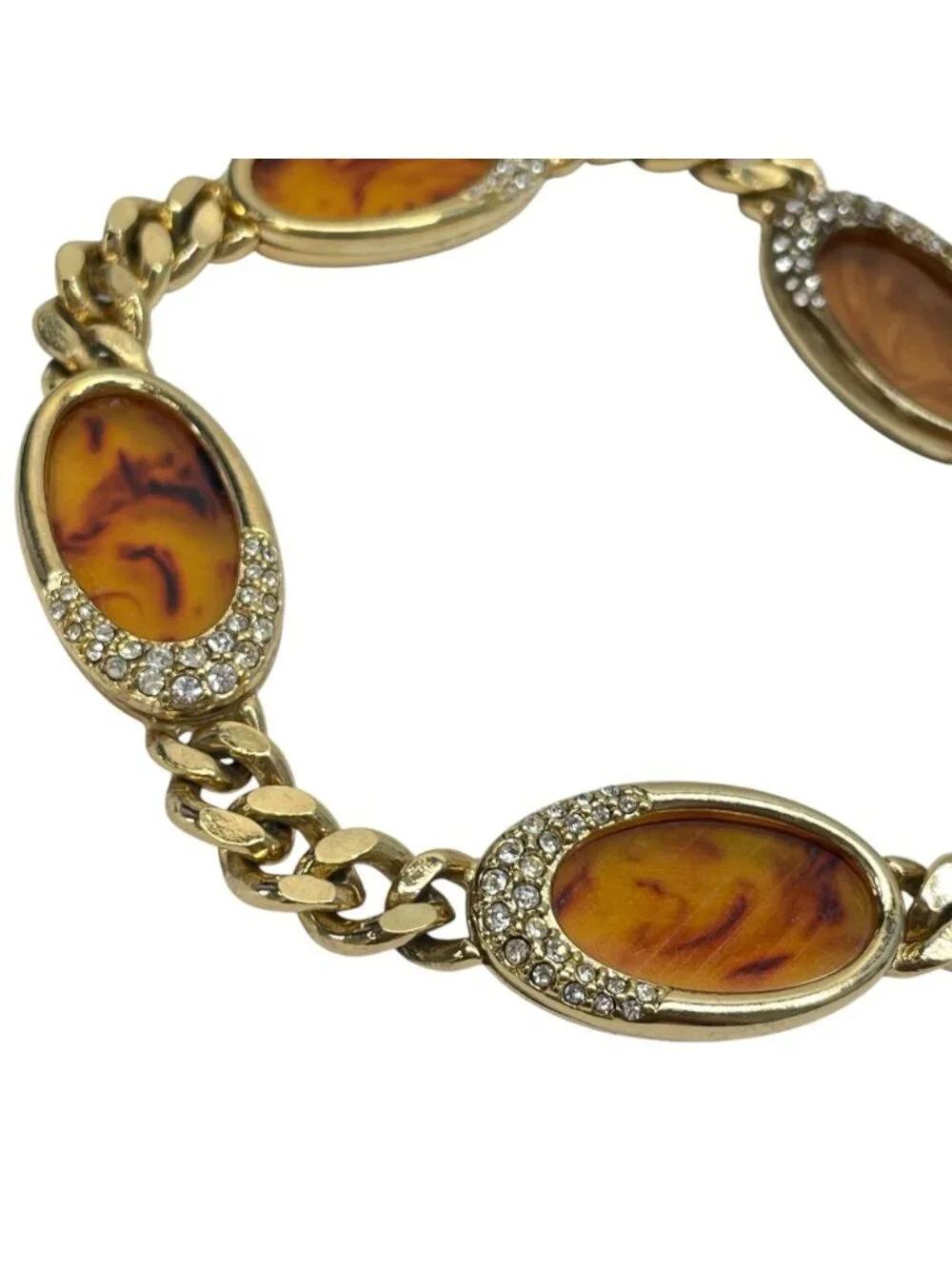 Dior Vintage Bracelet Amber Metal Gold